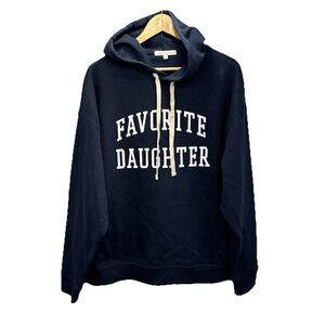 Favorite Daughter The Collegiate Hoodie Navy Oversized Preppy Casual Womenโs M